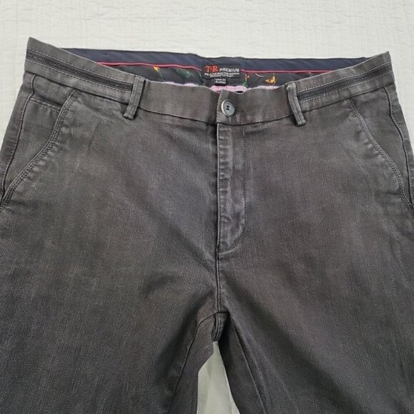 Tailored Recreation Premium Pants Men's 34x34 Black Chambray EUC Stretch TRD-203 - Picture 11 of 16